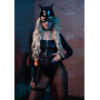 Эротический костюм кошечки Leg Avenue Fierce Feline L, боди, пояс с подвязкой, маска кошки