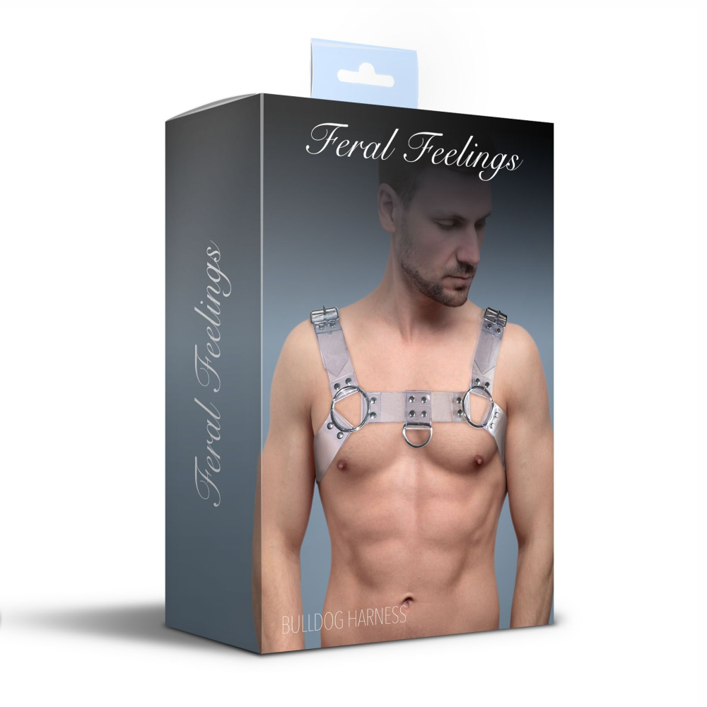 Мужская портупея на грудь Feral Feelings - Bulldog Harness Trasparent