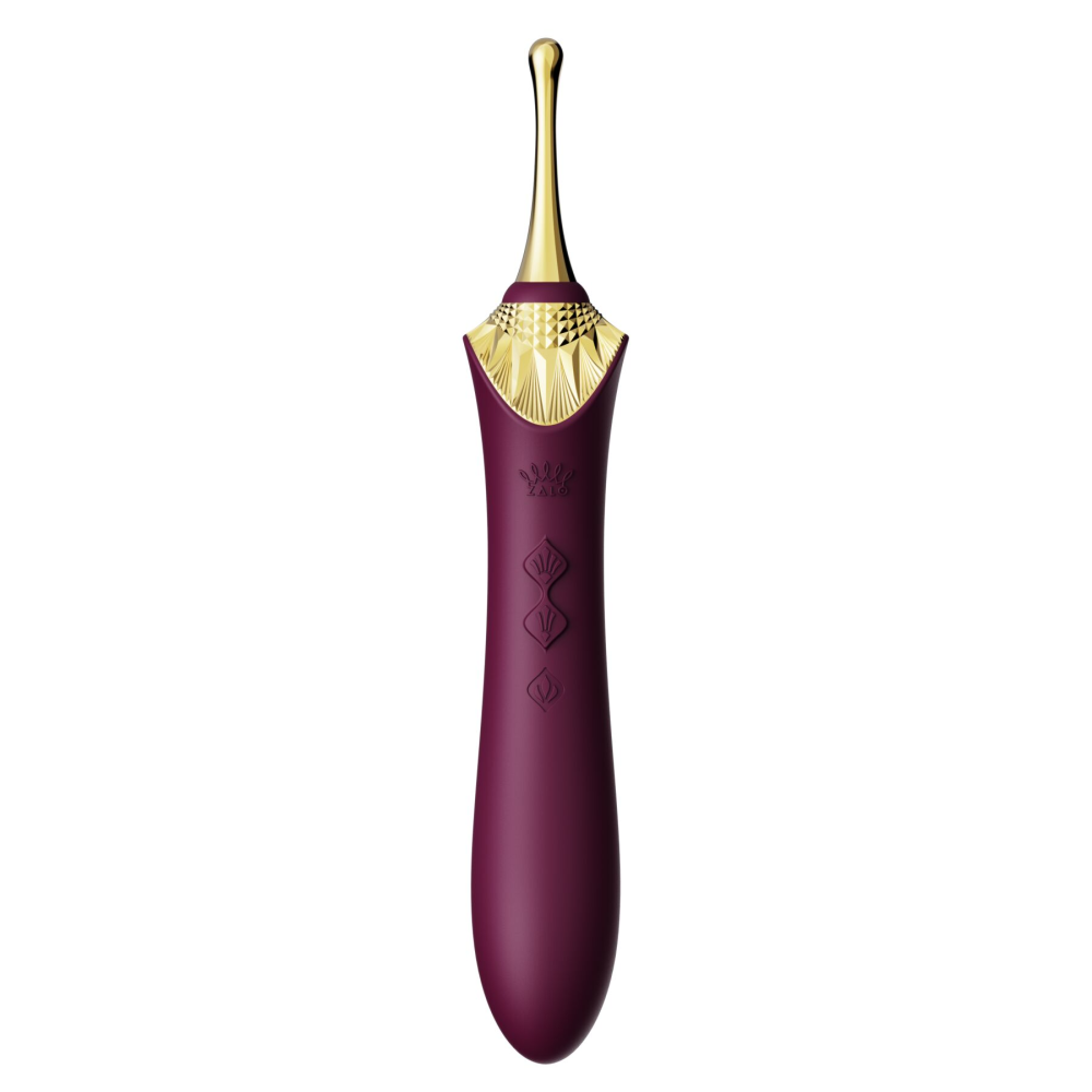 Мультифункциональный вибратор Zalo — Bess 2 Velvet Purple, 4 насадки, подогрев