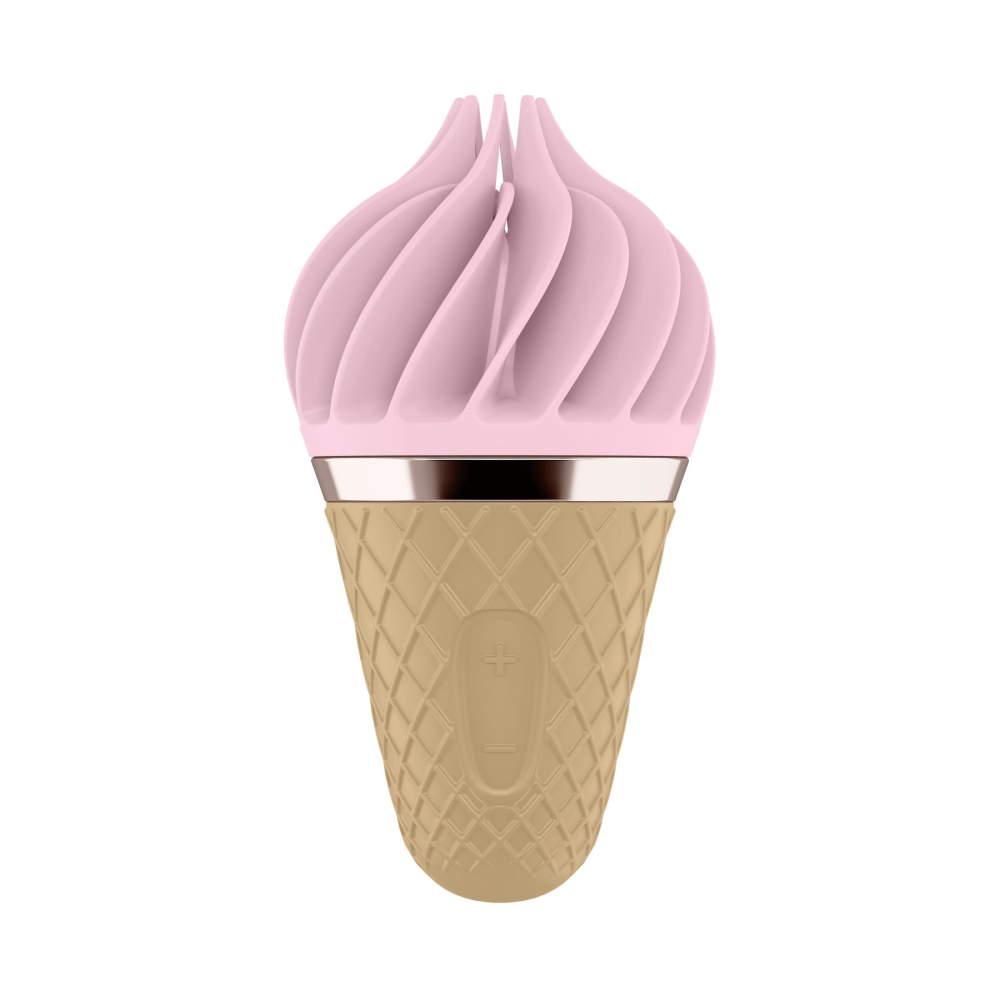 Мороженка-спиннатор Satisfyer Lay-On - Sweet Treat Pink/Brown, 10 режимов работы, водонепроницаемый