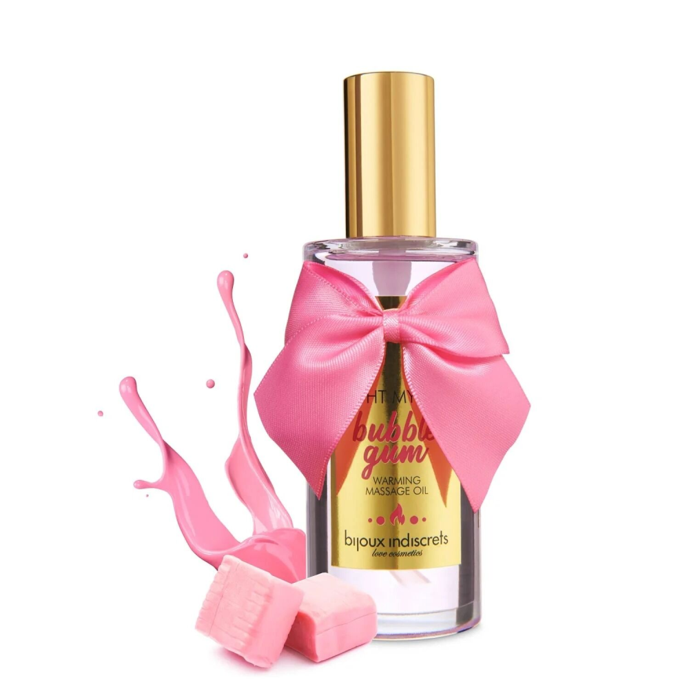 Разогревающее масло Bijoux Indiscrets Light my Fire – Strawberry Bubblegum (100 мл)