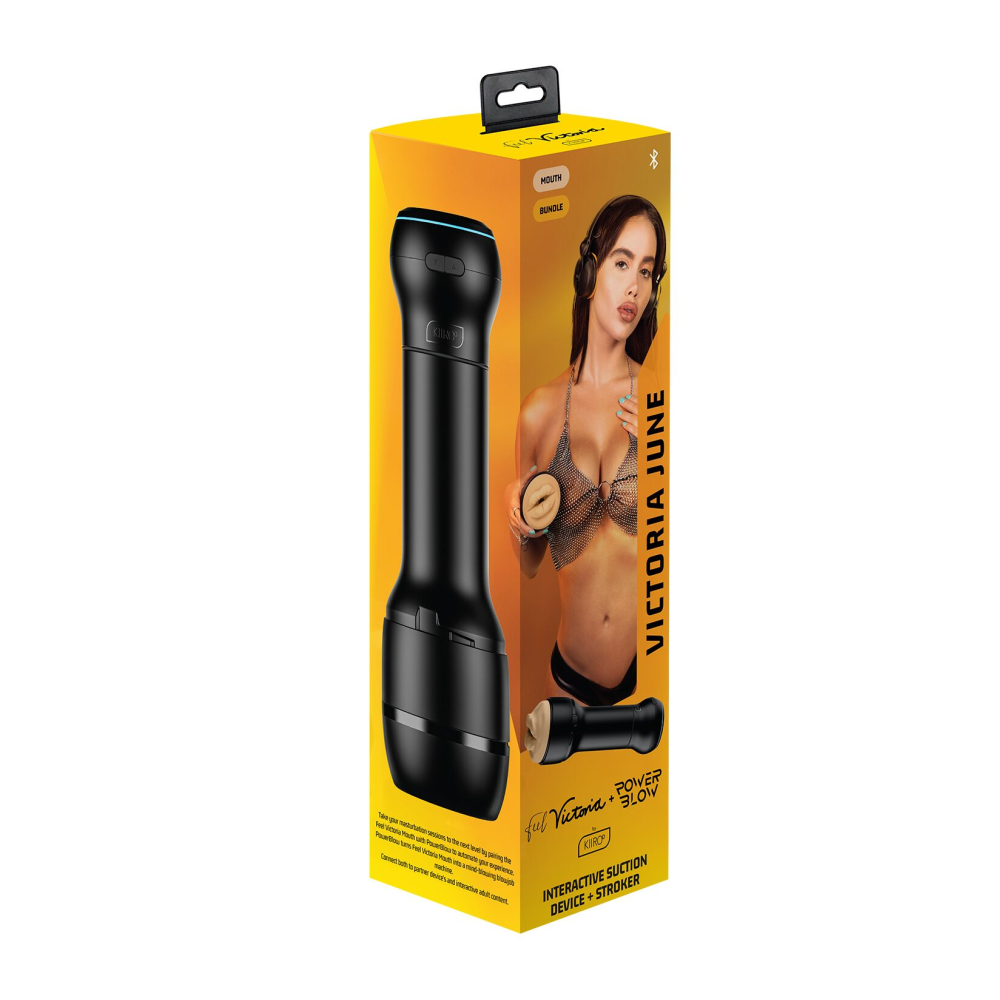 Мастурбатор-ротик Kiiroo FeelVictoria Mouth с всасывающей интерактивной насадкой PowerBlow Combo Set
