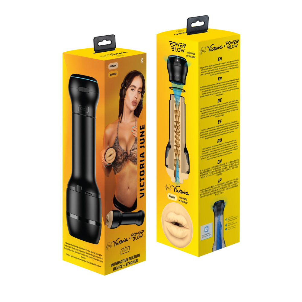 Мастурбатор-ротик Kiiroo FeelVictoria Mouth с всасывающей интерактивной насадкой PowerBlow Combo Set