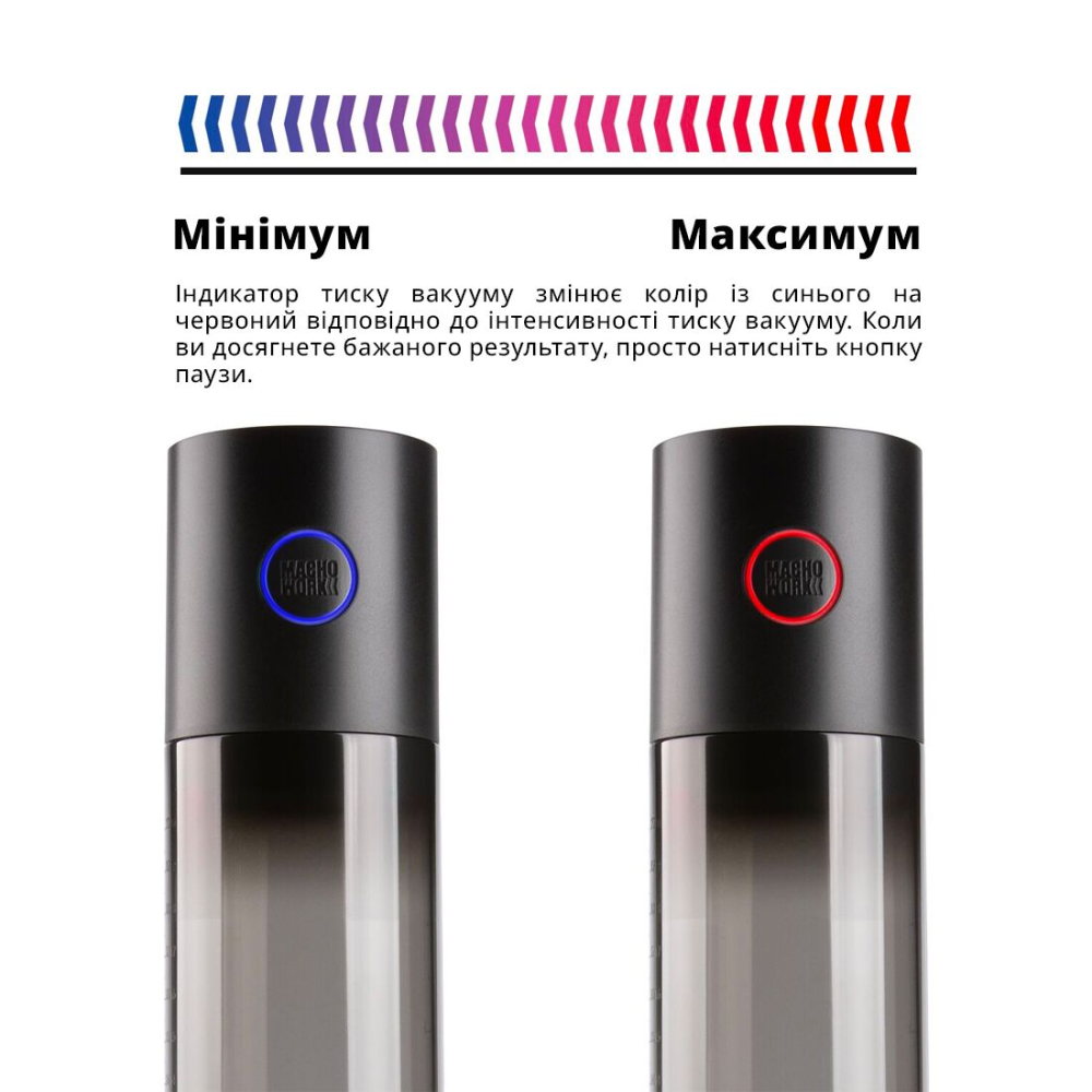 Автоматическая вакуумная помпа Otouch MACHO WORK 1, 2 кольца 26 мм и 36 мм, LED-индикатор, до 20 см