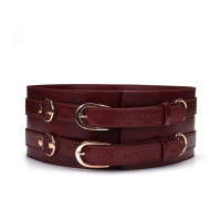Кожаный пояс для бондажа Liebe Seele Wine Red Waist Cuff, M Size