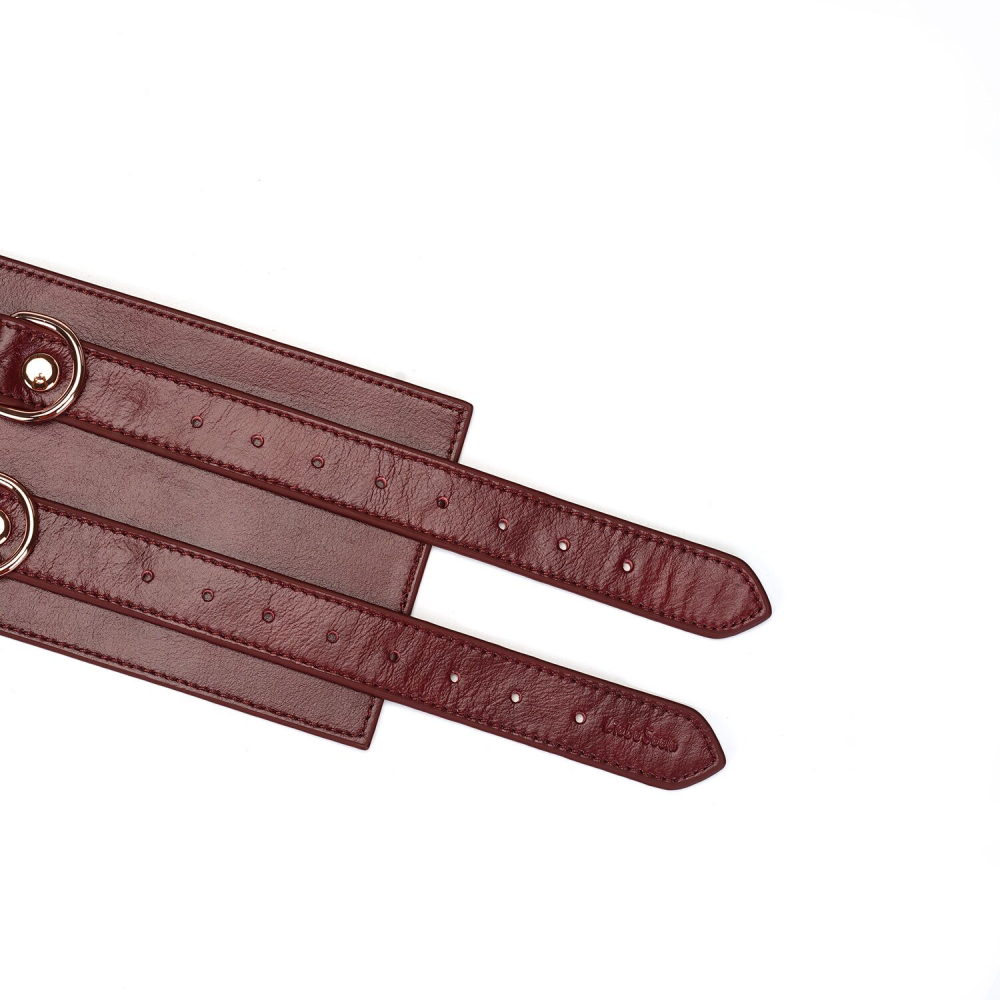 Кожаный пояс для бондажа Liebe Seele Wine Red Waist Cuff, L Size