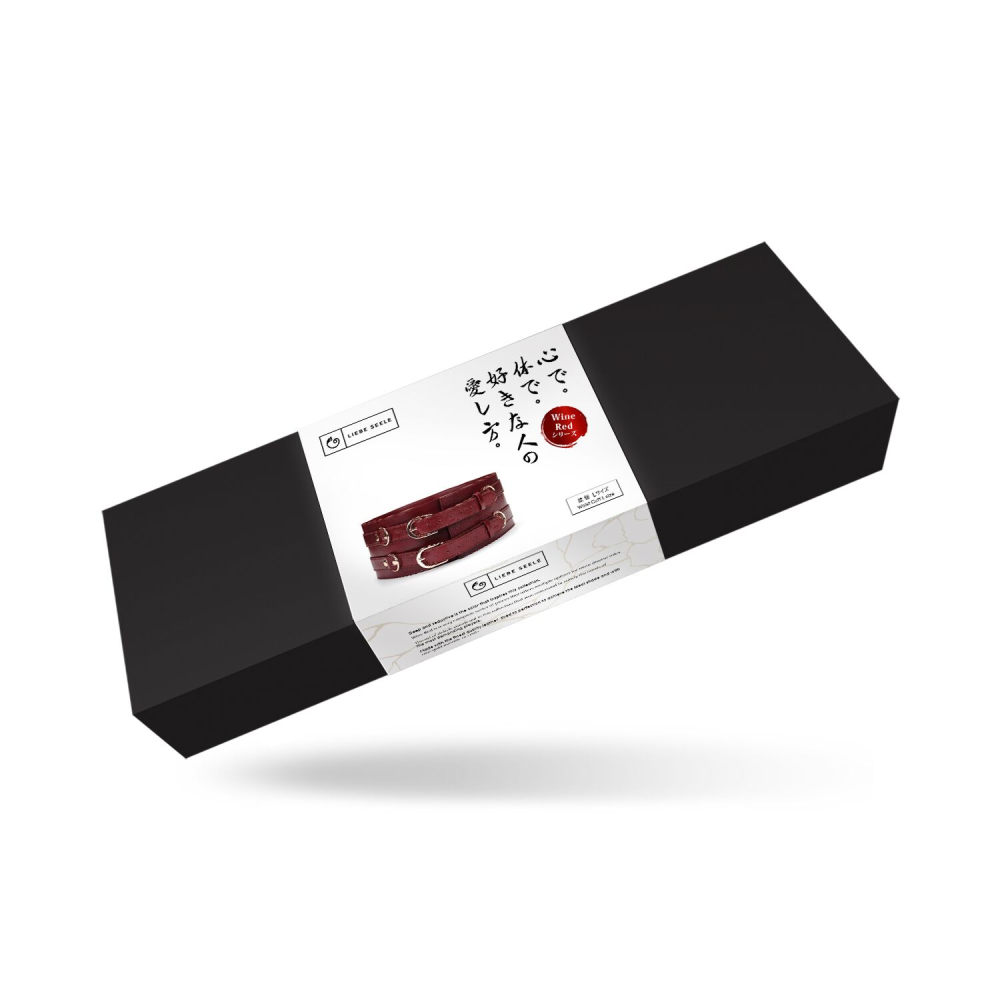 Кожаный пояс для бондажа Liebe Seele Wine Red Waist Cuff, L Size