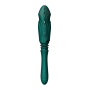 Компактная смарт секс-машина Zalo – Sesh Turquoise Green, 2 насадки, пульт ДУ, кристалл Swarovski
