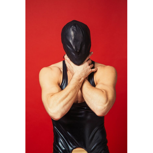 Закрытый кожаный капюшон D&A Deprivation mask Leather