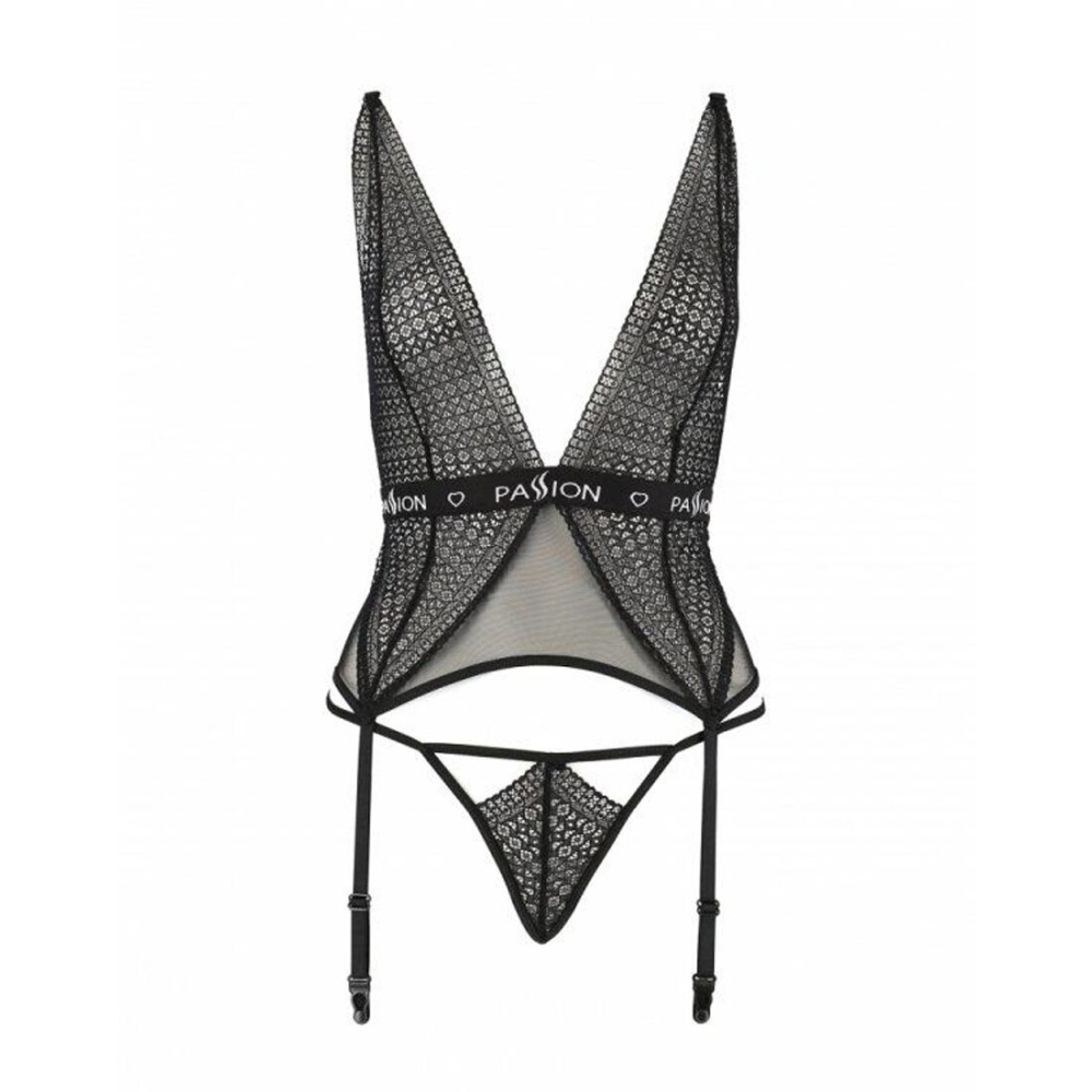 Полупрозрачный корсет Passion Exclusive MIRAJANE CORSET XXL/XXXL, black