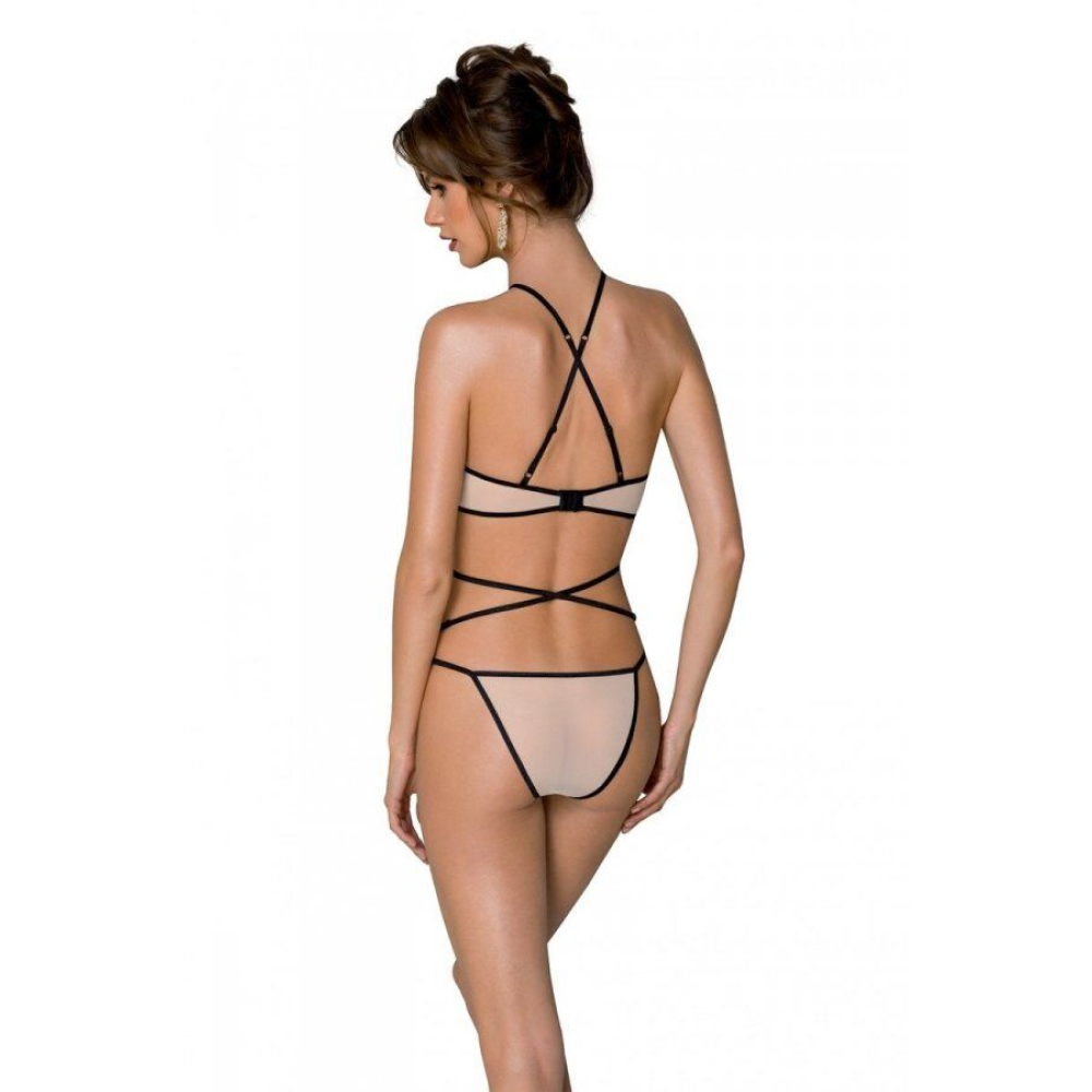 Комплект белья Passion CHIKA SET, XXL/XXXL, cream, топ, трусики