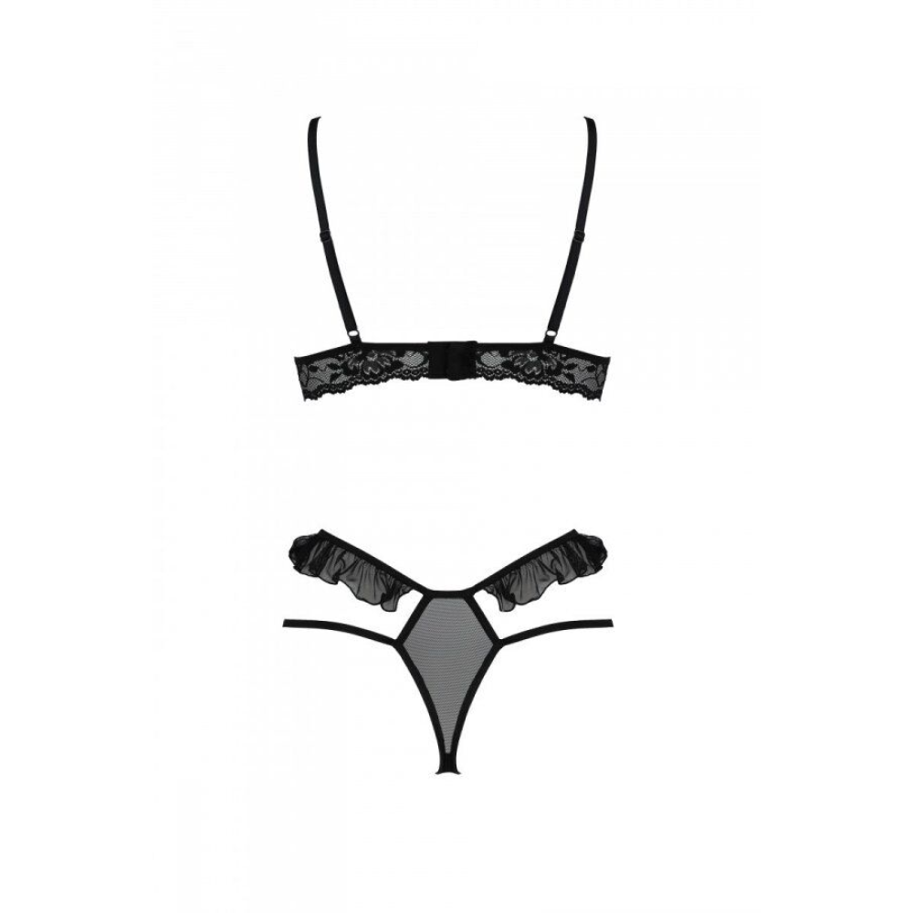 Эротический комплект Passion DOLLY SET, L/XL, black, с открытыми чашками