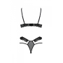 Эротический комплект Passion DOLLY SET, S/M, black, с открытыми чашками