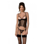 Корсет Passion MARINA CORSET, S/M, black, с открытыми чашками
