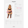Комплект Obsessive Chemeris 3-pcs set XS/S, стринги, пояс для чулок, бюстгальтер