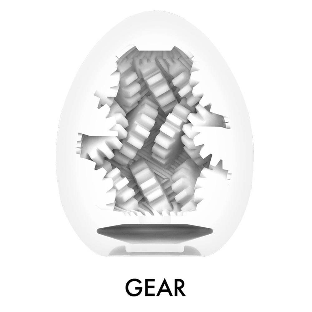 Мастурбатор-яйцо Tenga Egg Gear, плотный TPE, пробник лубриканта 5 мл