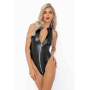 (SALE) Боди Noir Handmade F294 Powerwetlook bodysuit with front zipper - L
