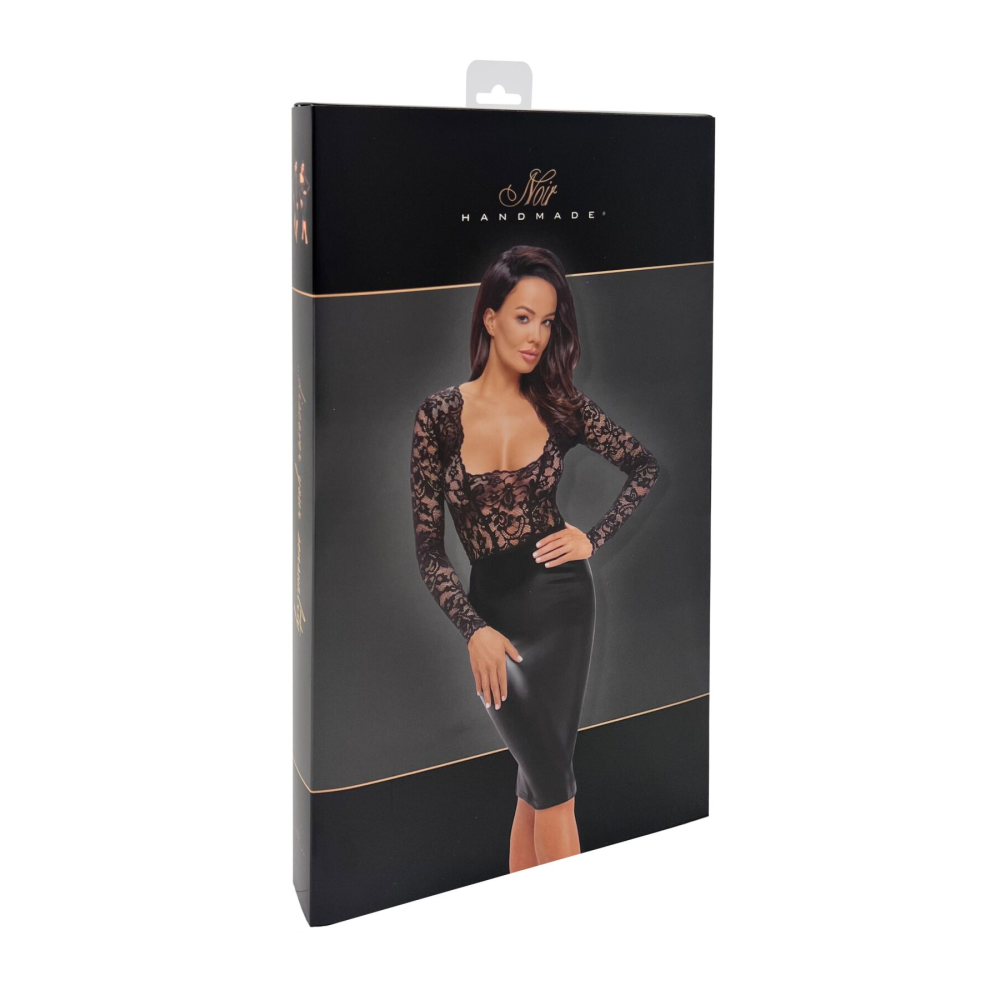 Платье Noir Handmade F295 Euphoria lace and wetlook midi dress - XXL