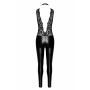 Комбинезон Noir Handmade F298 Libido Deep-V catsuit with collar and pearl chain - XXL