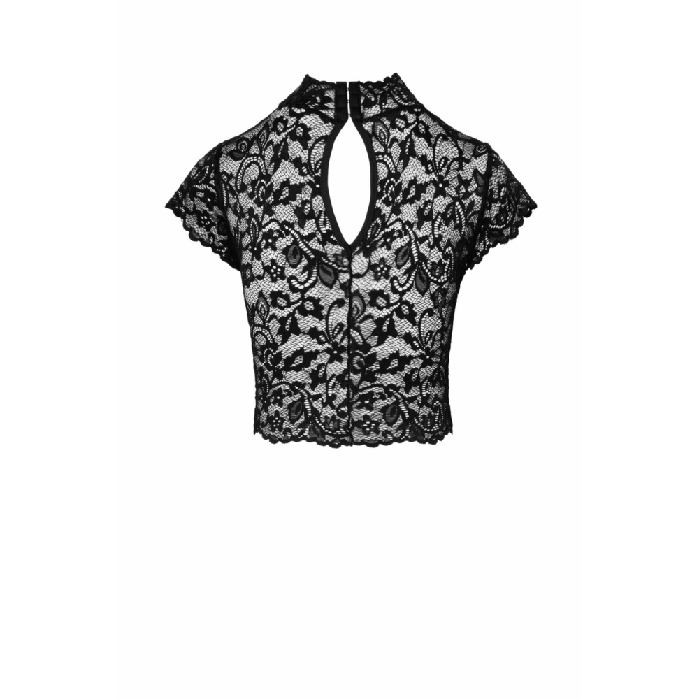 Топ Noir Handmade F303 Essence lace top with high collar - L
