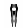 Лeггинсы Noir Handmade F304 Taboo wetlook leggings with open crotch and bum - S