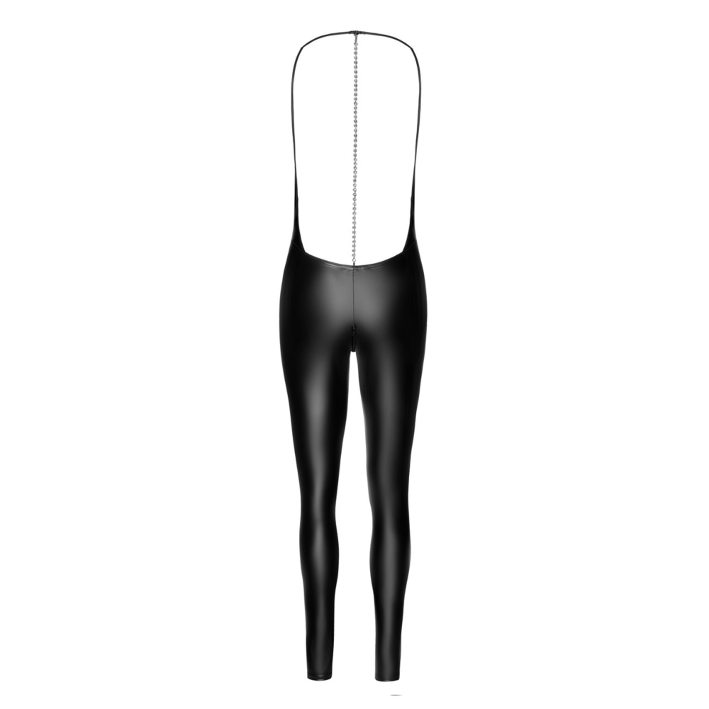 Комбинезон Noir Handmade F306 Mirage catsuit with jewelry rhinestone chain adorning the back - XXL