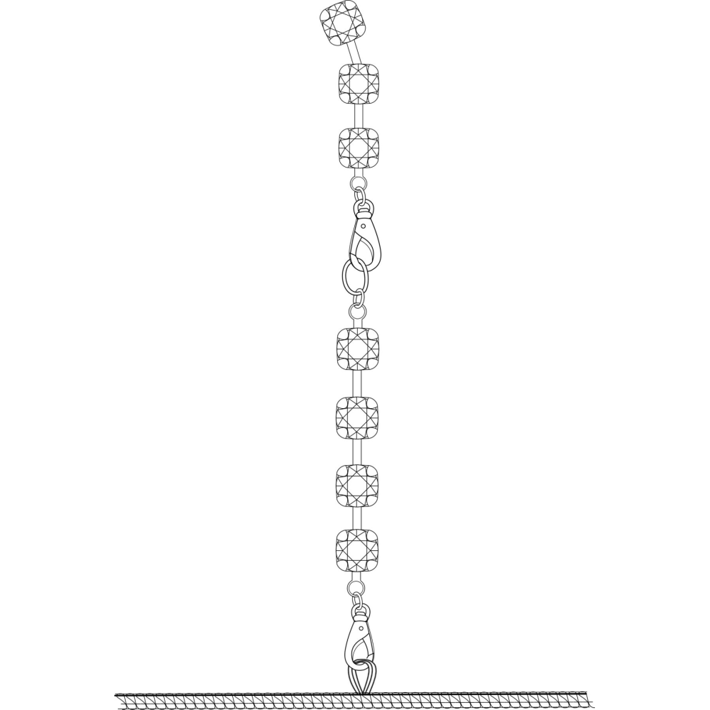 Комбинезон Noir Handmade F306 Mirage catsuit with jewelry rhinestone chain adorning the back - XXL