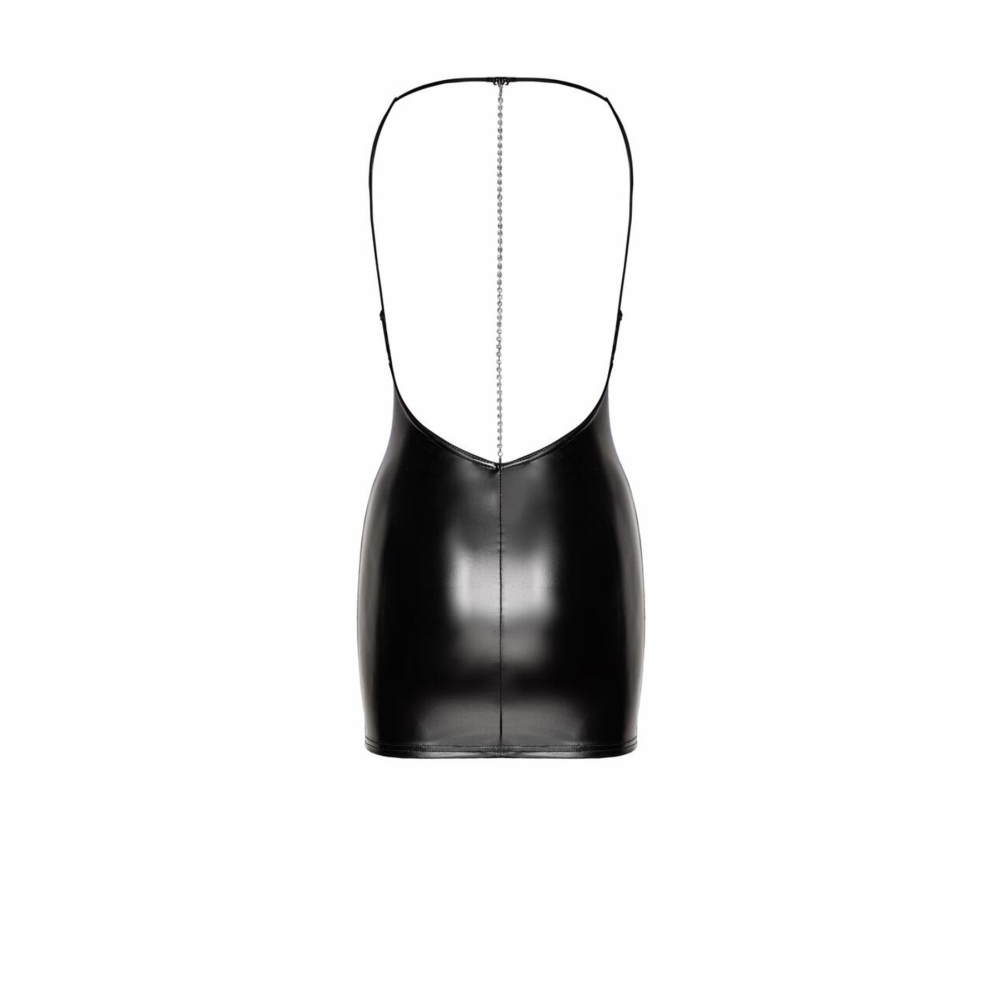 Платье Noir Handmade F307 Mirage wetlook mini dress with jewelry rhinestone chain - M