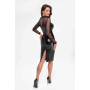 Платье Noir Handmade F310 Sublime wetlook and flocked mesh midi dress - XL