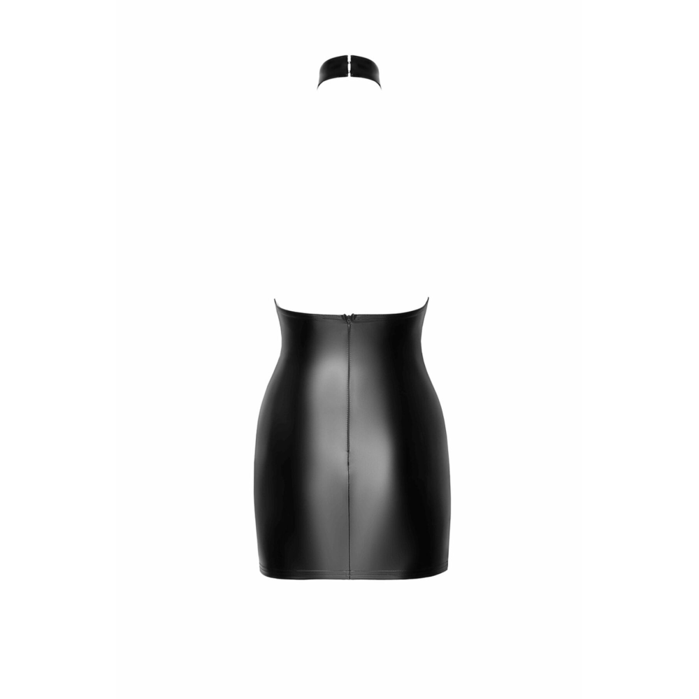 Платье Noir Handmade F311 Eros mini halter dress of flocked mesh and wetlook - XXL