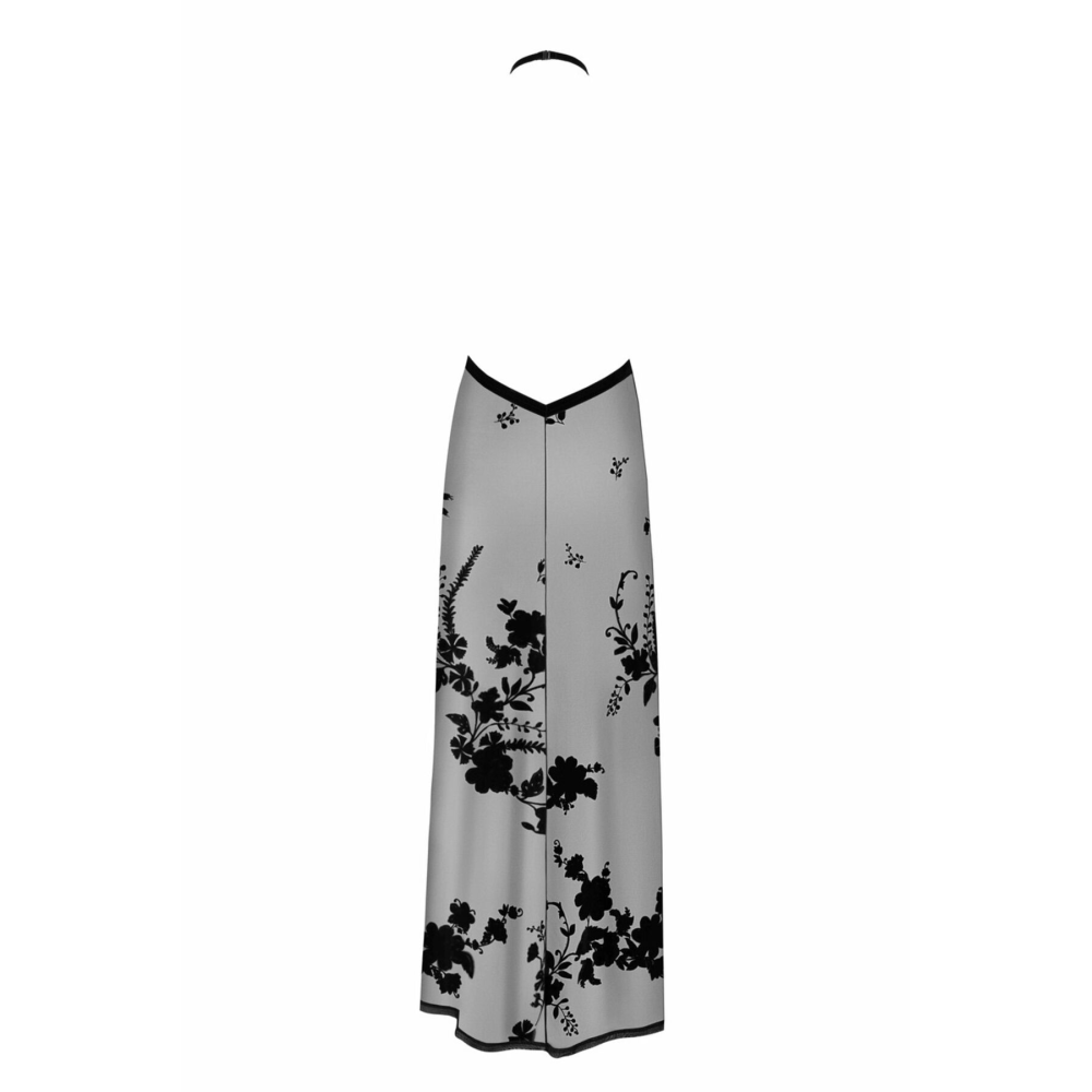 Платье Noir Handmade F312 Divinity long flocked mesh dress with open back - L