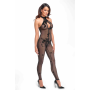 Бодистокинг Noir Handmade F315 Ego flocked mesh halter catsuit - L