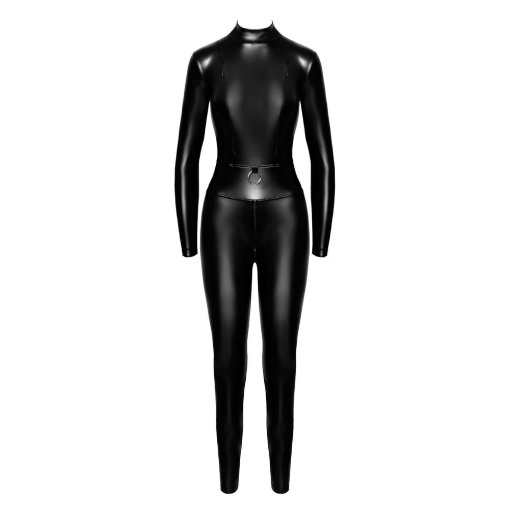 Комбинезон Noir Handmade F319 Caged wetlook catsuit with zippers and ring - 3XL