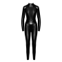 Комбинезон Noir Handmade F319 Caged wetlook catsuit with zippers and ring - 3XL
