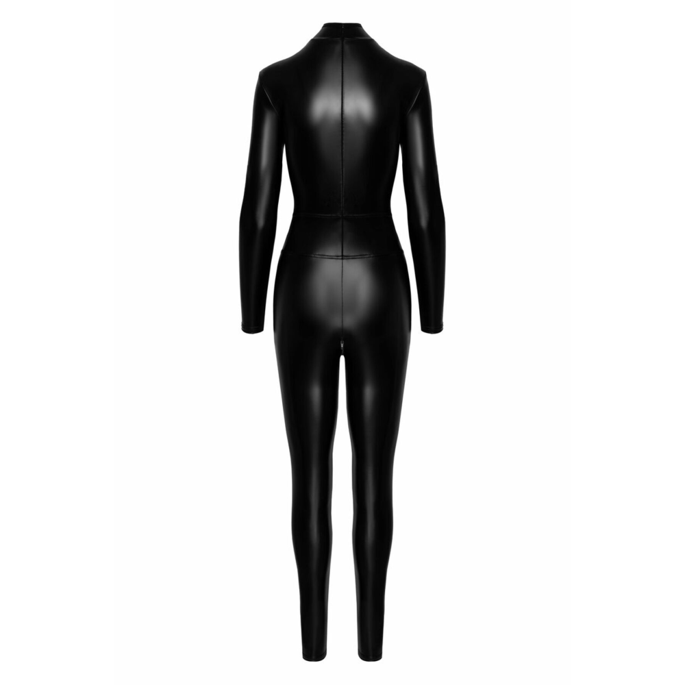 Комбинезон Noir Handmade F319 Caged wetlook catsuit with zippers and ring - 3XL