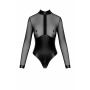 Боди Noir Handmade F321 Edge wetlook and mesh body with rings - 3XL