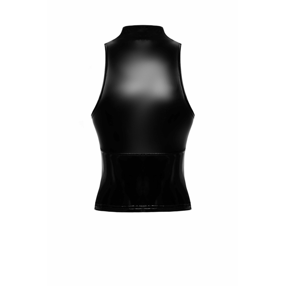 Топ Noir Handmade F324 Glam wetlook top with vinyl corset - XL