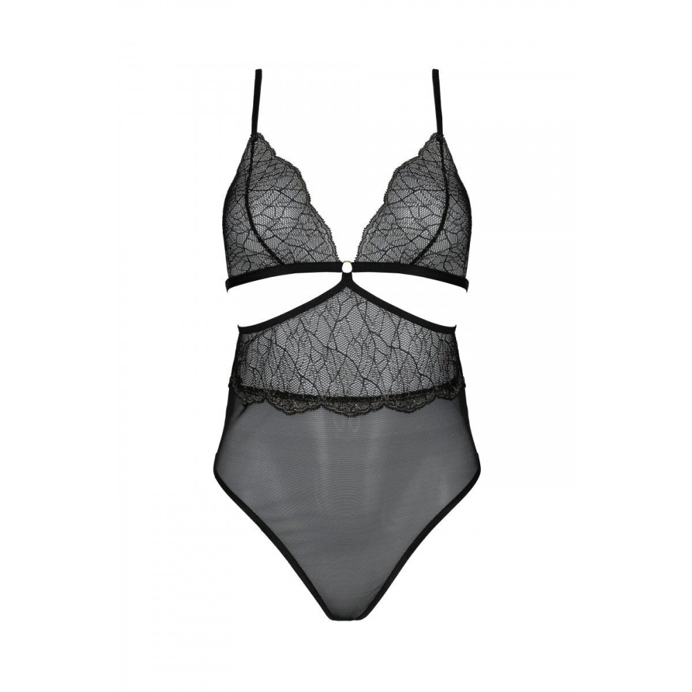 Боди Passion AMBERLY BODY black, L/XL, открытая спина, низ стринги