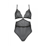 Боди Passion AMBERLY BODY black, L/XL, открытая спина, низ стринги