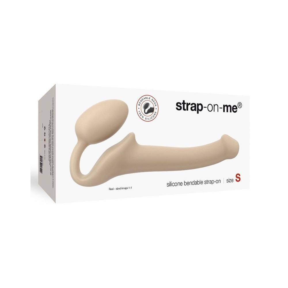 Безремневой страпон Strap-On-Me Flesh S, полностью регулируемый, диаметр 2,7см