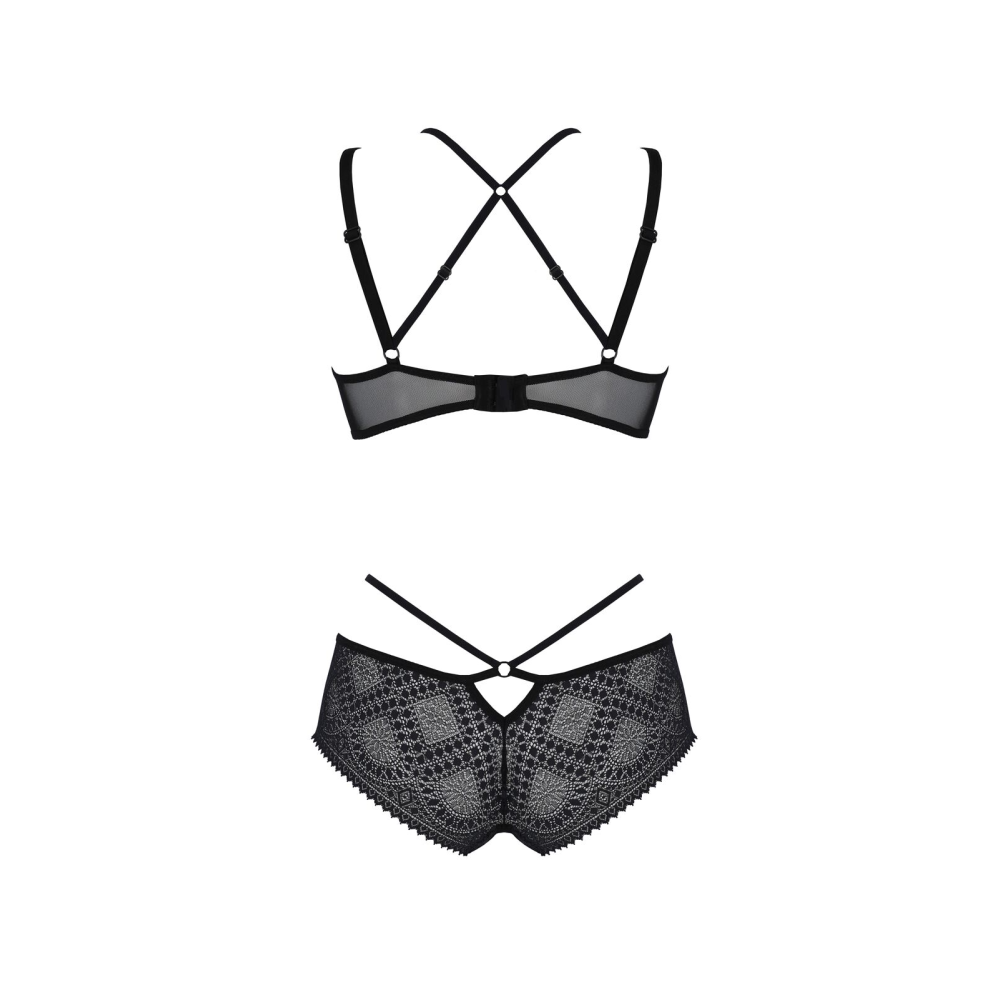 Комплект Passion DROSERA BIKINI black, S/M, бюстгальтер и трусики-кюлоты