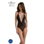 Боди Passion DROSERA BODY black, S/M, высокие вырезы, верх на завязках