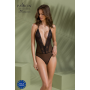 Боди Passion DROSERA BODY black, S/M, высокие вырезы, верх на завязках