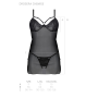 Пеньюар Passion DROSERA CHEMISE black, S/M, кружевной лиф со стрепами, трусики в комплекте