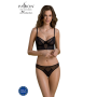 Комплект Passion DROSERA SET black, L/XL, сетка+кружево, бюстье и трусики танга