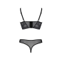 Комплект Passion DROSERA SET black, L/XL, сетка+кружево, бюстье и трусики танга
