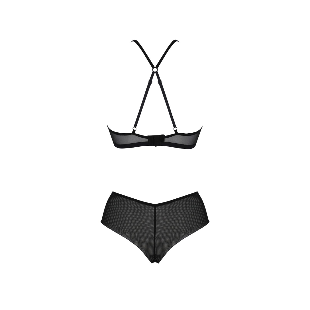 Комплект Passion KERRIA BIKINI black, XXL/XXXL, бралетт и трусики-бикини