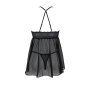 Пеньюар Passion KERRIA CHEMISE black, XXL/XXXL, кружевной верх, трусики в комплекте