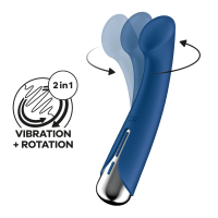Вибратор с ротацией Satisfyer Spinning G-Spot 1 Blue, плоская площадка для стимуляции точки G