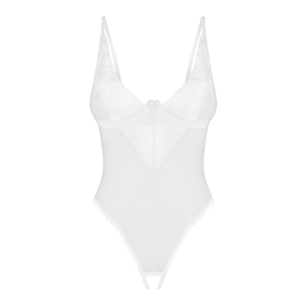 Боди з доступом Obsessive Alissium crotchless teddy, XS/S, лиф с мягкой чашкой, высокие трусики